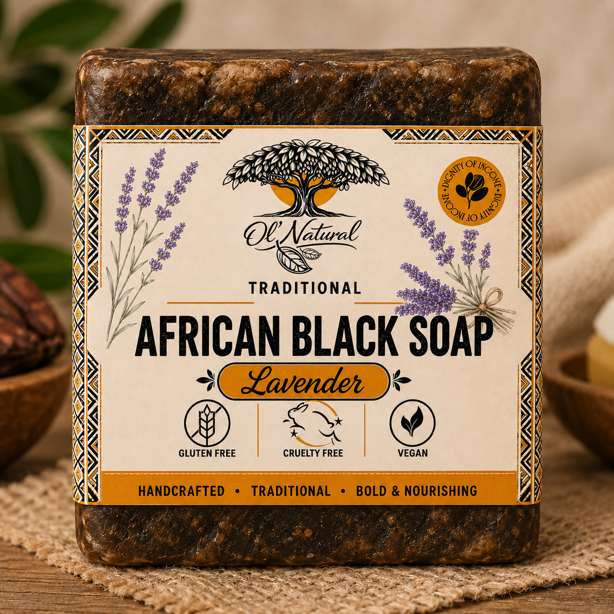 Ol’ Natural African Black Soap Bar