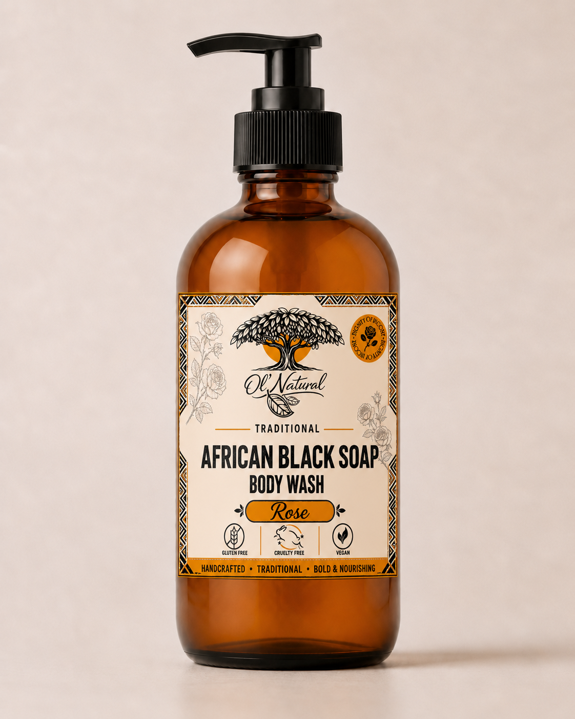 Ol’ Natural African Black Body Wash (Glass)