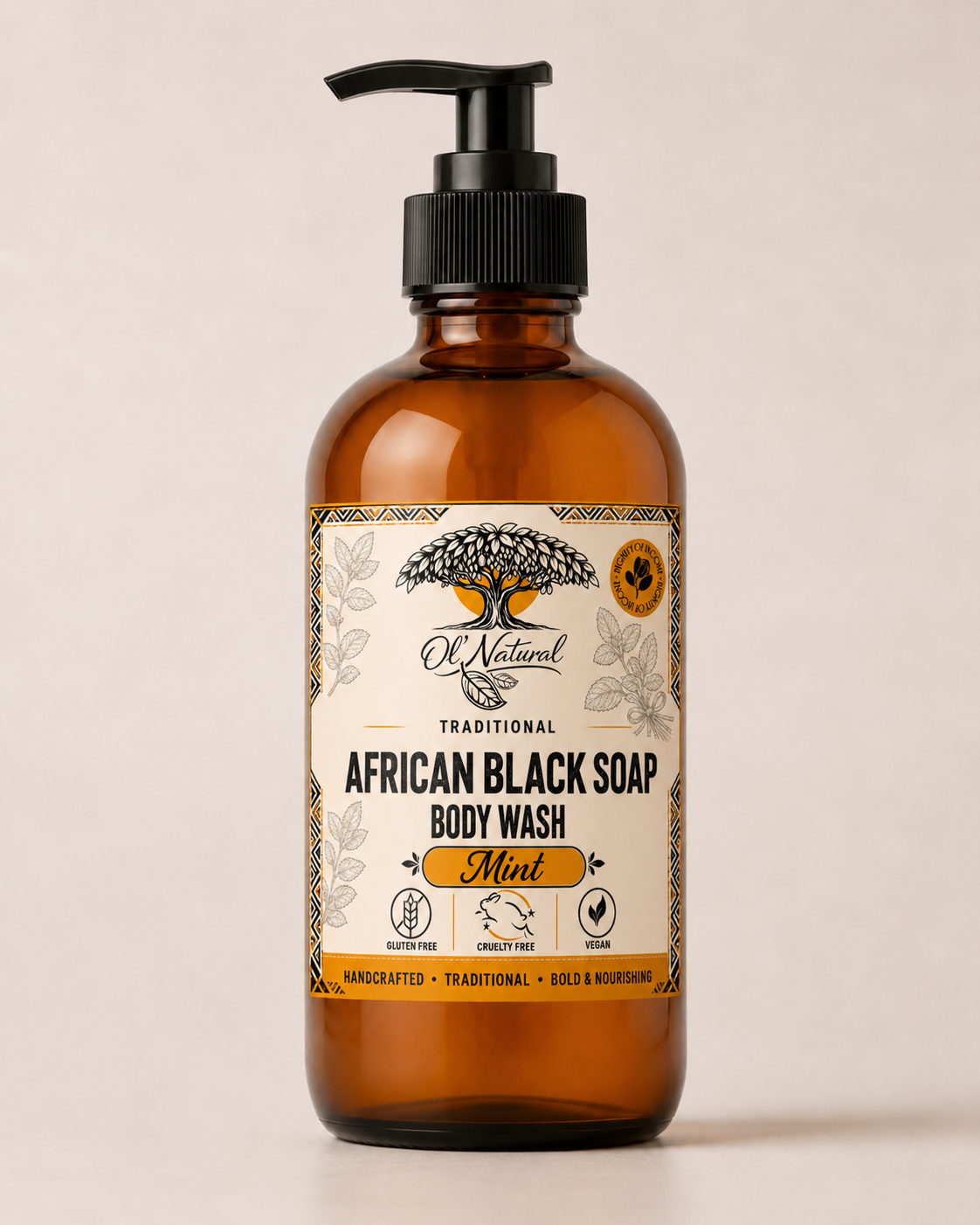 Ol’ Natural African Black Body Wash (Glass)