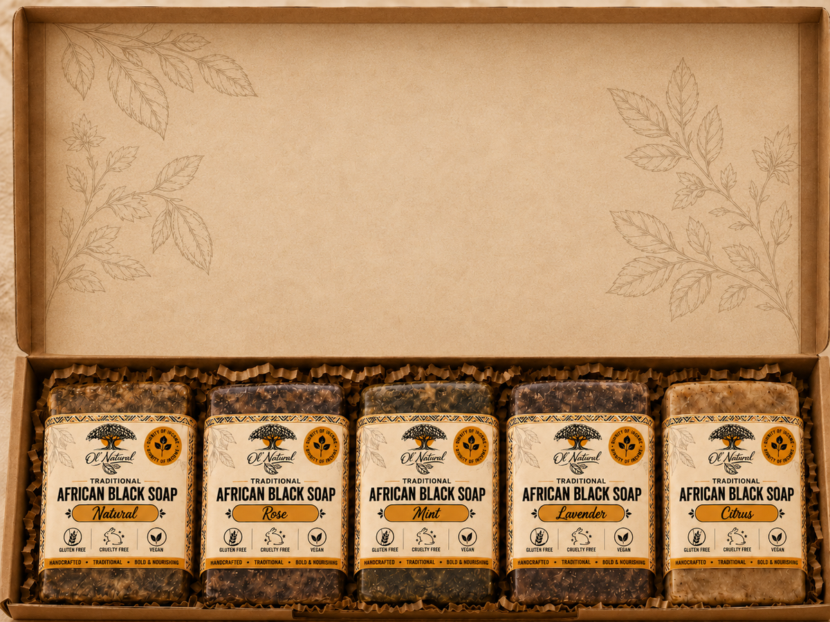Ol’ Natural African Black Soap Bundle