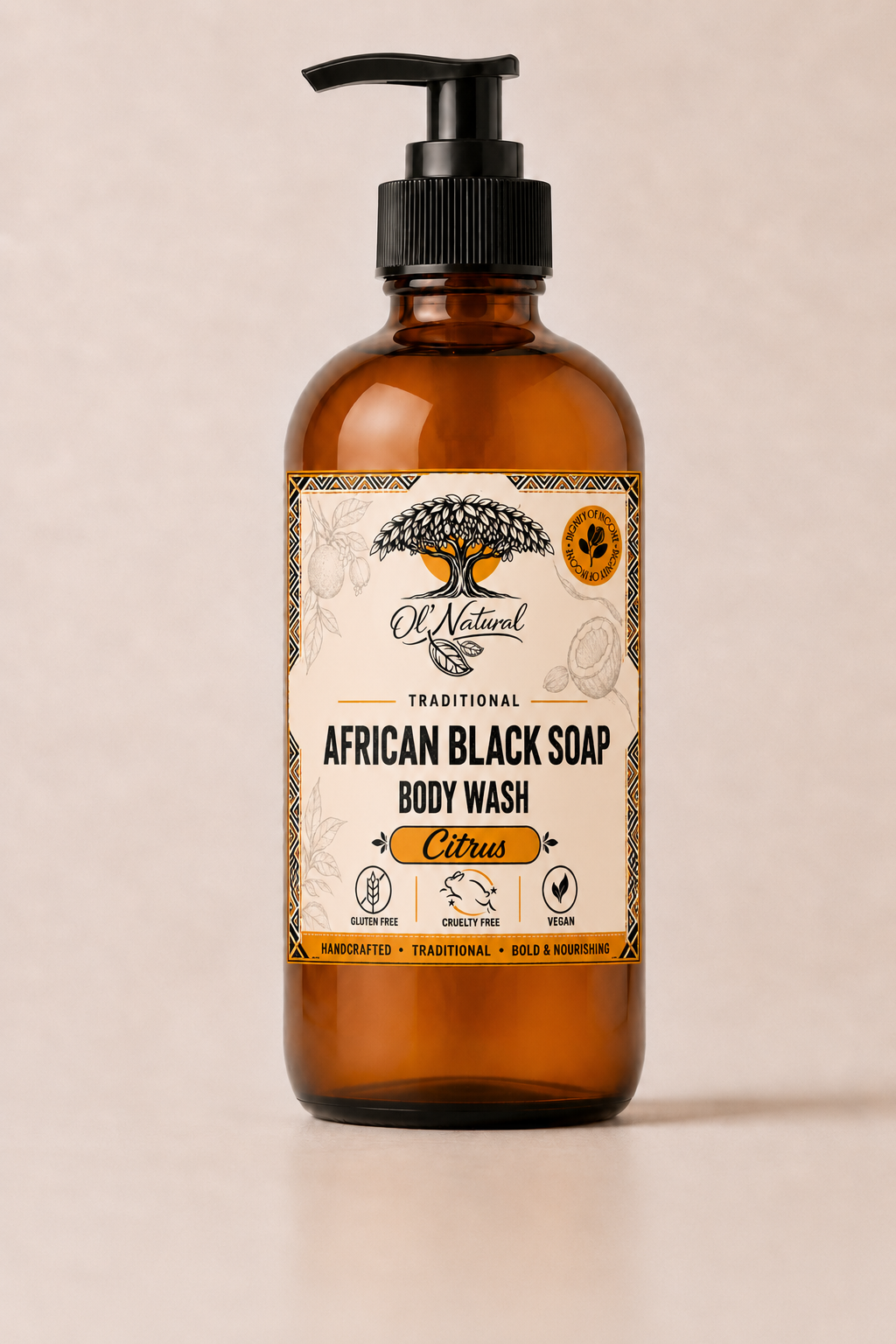 Ol’ Natural African Black Body Wash (Glass)