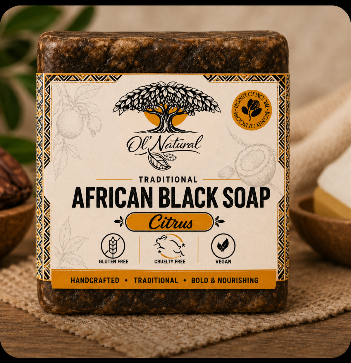 Ol’ Natural African Black Soap Bar