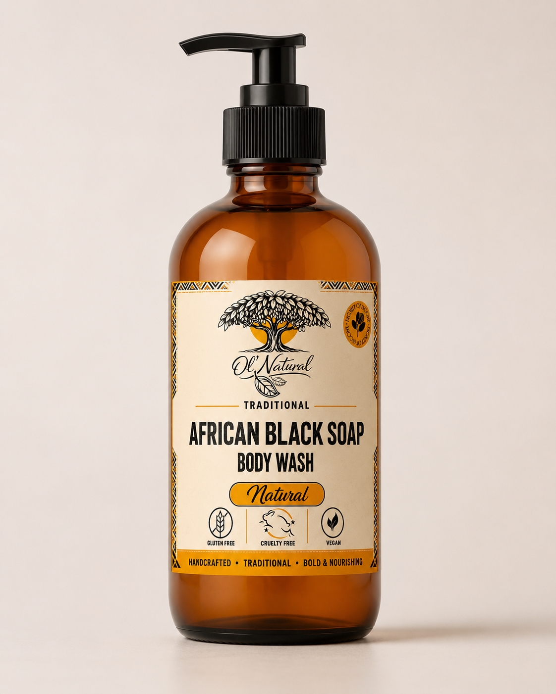 Ol’ Natural African Black Body Wash (Glass)